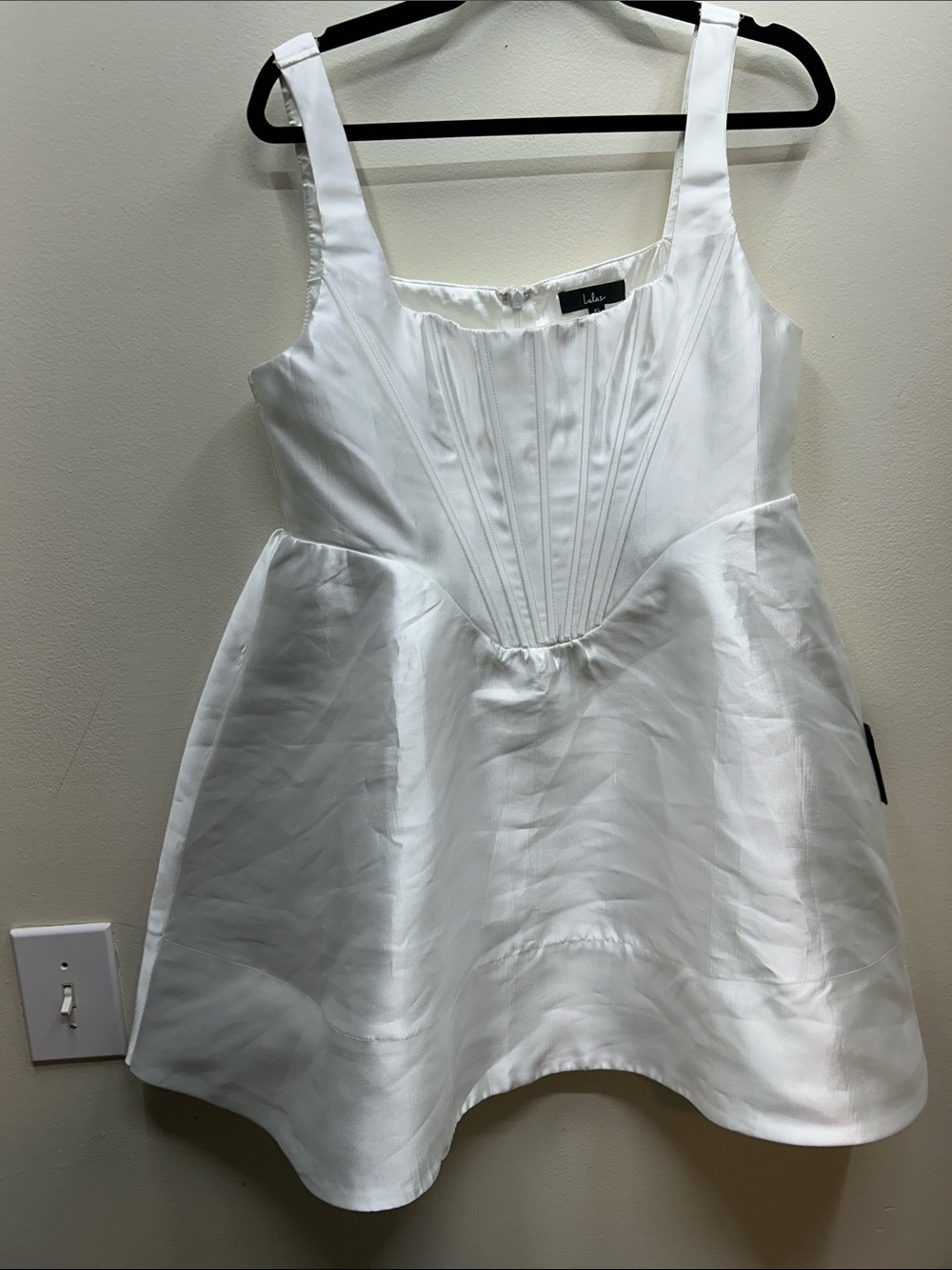 Lulu's White Satin Bridal Mini Dress